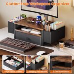 Computer Monitor Stand Factory - Modern School Desk Organizers 3-Tier Fabric Drawer