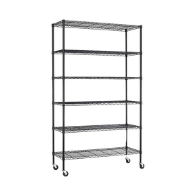 Metal Wire Shelf Factory - 6-Tier Heavy Duty with Wheels Rust-Resistant