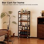 Serving Bar Cart Factory - Rustic Brown 5-Tier Small Kitchen Dining Room