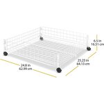 Underbed Cart Factory - Practical White Wire Rolling with Metal Shelf