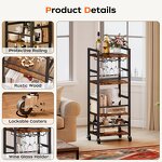 Bar Cart Manufacturer - Home Bar Serving Cart with 4-Tier Shelf Mobile
