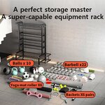 Sports Equipment Wire Rack Supplier - Five-Layer Dumbbell Stand with Yoga Mat