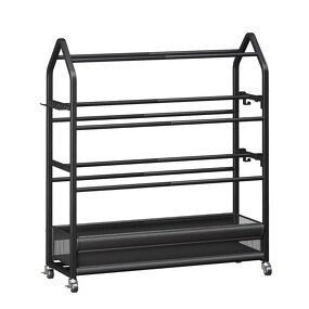 Ball Rack Supplier - Factory Supply 4-layer Rolling Balls Organizer with Hooks