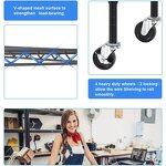 Metal Wire Shelf Factory - 6-Tier Heavy Duty with Wheels Rust-Resistant