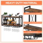 Wall Mounted Wine Rack Factory - Bottle & Glass Holder Wood-Metal Retro Display