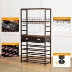 Wine Cabinet Supplier - with Storage Freestanding Floor 6-Tier with Tabletop