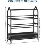 Ball Rack Supplier - Factory Supply 4-layer Rolling Balls Organizer with Hooks