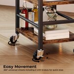 Bar Cart Manufacturer - Home Bar Serving Cart with 4-Tier Shelf Mobile