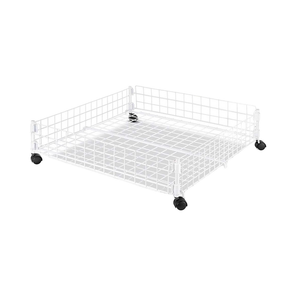 Underbed Cart Factory - Practical White Wire Rolling with Metal Shelf