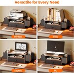 Computer Monitor Stand Factory - Modern School Desk Organizers 3-Tier Fabric Drawer