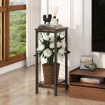 Plant Stand Manufacturer - Modern 2-Tier Indoor Wood Tall Square for Living Room