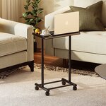 Computer Desk Supplier - Adjustable Height Rolling Wood Mobile Trolley