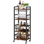 Bar Cart Manufacturer - Home Bar Serving Cart with 4-Tier Shelf Mobile