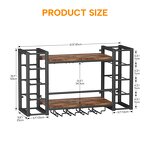 Wall Mounted Wine Rack Supplier - Double Layer with Glass Cup Holder Metal