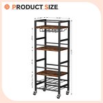 Serving Bar Cart Factory - Rustic Brown 5-Tier Small Kitchen Dining Room