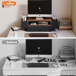 Computer Monitor Stand Factory - Modern School Desk Organizers 3-Tier Fabric Drawer