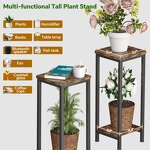 Plant Stand Manufacturer - Modern 2-Tier Indoor Wood Tall Square for Living Room