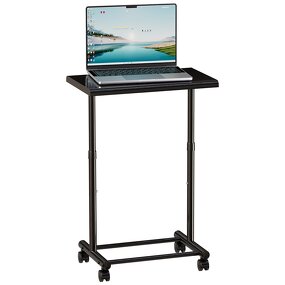Computer Desk Supplier - Adjustable Height Rolling Wood Mobile Trolley
