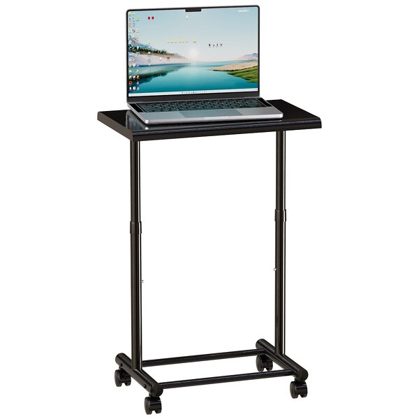Computer Desk Supplier - Adjustable Height Rolling Wood Mobile Trolley