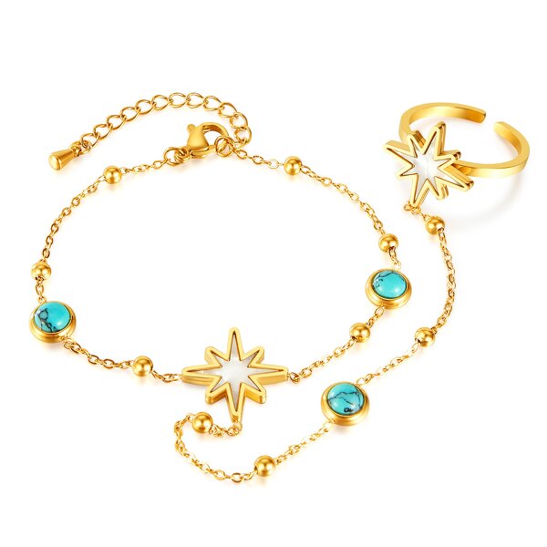 Turquoise Bracelet Manufacturer - OEM/ODM Custom Stainless Steel 18k Gold