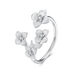 Flower Open Ring Manufacturer - OEM/ODM Custom Frosted Texture Unique Elegant