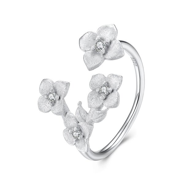 Flower Open Ring Manufacturer - OEM/ODM Custom Frosted Texture Unique Elegant