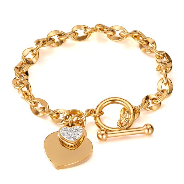 Charm Bracelet Manufacturer - OEM/ODM Custom 18K Gold Plated Toggle