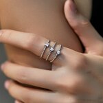 Heart Geometry Ring Manufacturer - OEM/ODM Custom 925 Silver Shiny Moissanite