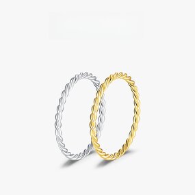 Twisted Ring Manufacturer - OEM/ODM Custom 925 Sterling Silver Gold Color