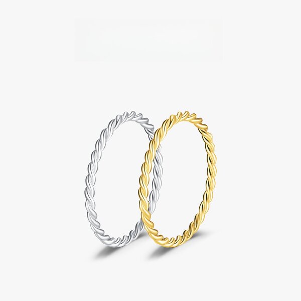 Twisted Ring Manufacturer - OEM/ODM Custom 925 Sterling Silver Gold Color