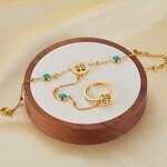 Back Chain Bracelet Manufacturer - OEM/ODM Custom 18K Gold Turquoise Live