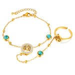 Back Chain Bracelet Manufacturer - OEM/ODM Custom 18K Gold Turquoise Live