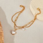 Heart Bracelet Manufacturer - OEM/ODM Custom Stainless Steel Pearl Double