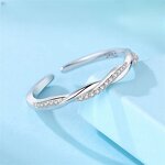 Half Ring Manufacturer - OEM/ODM Custom 925 Silver Twist Grain Zircon