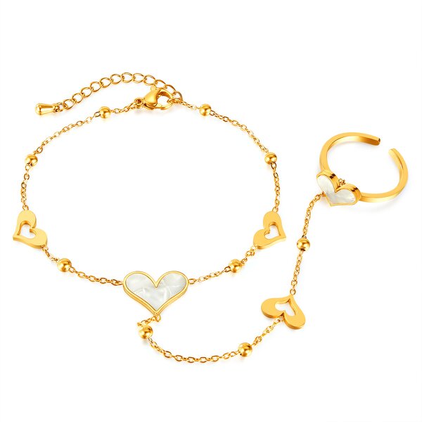 Mother Shell Bracelet Manufacturer - OEM/ODM Custom 18K Gold Plated Heart
