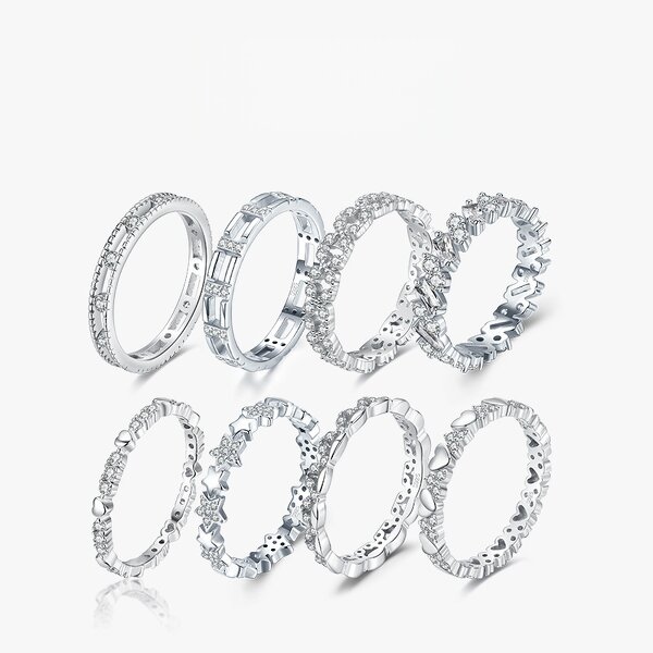 Zircon Ring Manufacturer - OEM/ODM Custom 925 Sterling Silver Layered Style