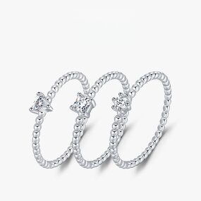 Heart Geometry Ring Manufacturer - OEM/ODM Custom 925 Silver Shiny Moissanite