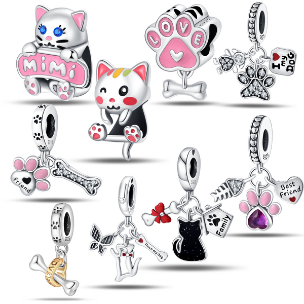 Cat Charm Pendant Manufacturer - OEM/ODM Custom S925 Silver DIY Jewelry