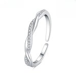 Half Ring Manufacturer - OEM/ODM Custom 925 Silver Twist Grain Zircon