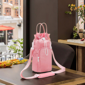 Water Bottle Sling Bag Manufacturer - Polyester Drawstring Insulated Sport Cup Bag