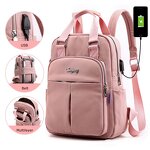 Women Backpack Supplier - Top-handle USB Charging Casual Student School Bag