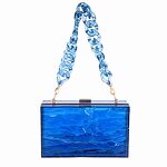 Acrylic Clutch Bag Manufacturer - Ice Crack Design Transparent Evening Purse