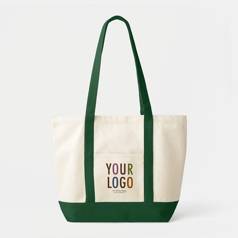 Canvas Tote Bag Supplier - Custom Contrast Color Eco-Friendly Shopping Bag
