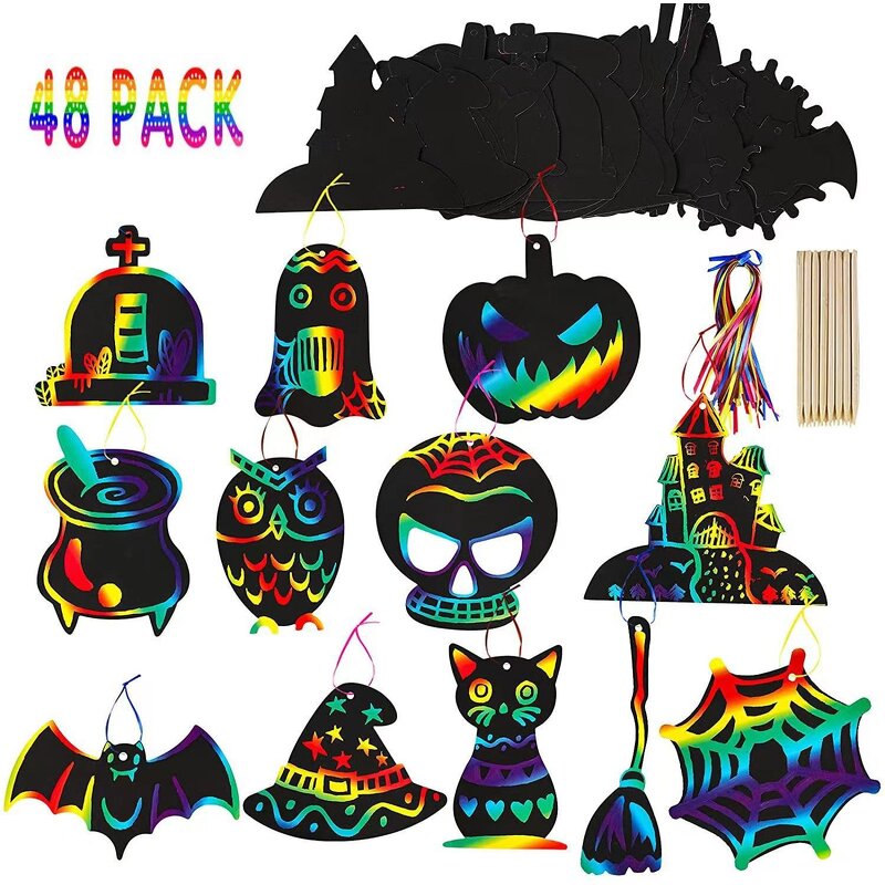 Scratch Card Set Manufacturer - OEM/ODM Custom Halloween Magic Rainbow DIY