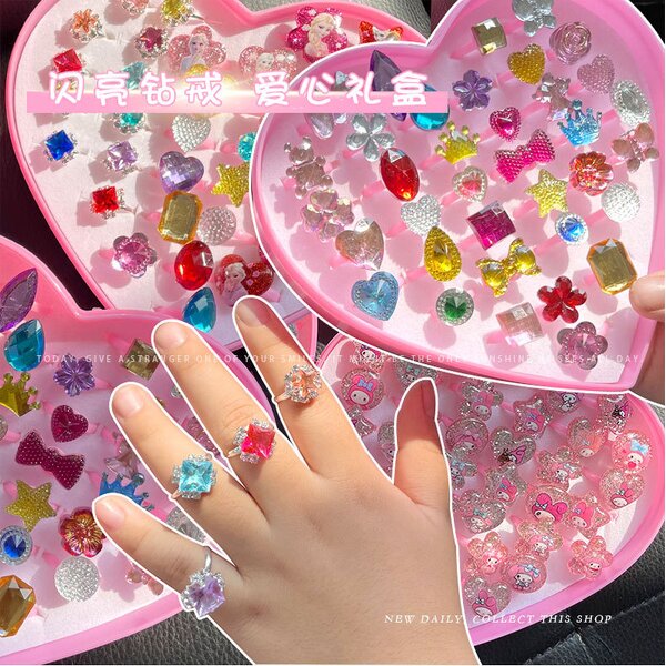 Sanrio Ring Set Manufacturer - OEM/ODM Custom 36 Pcs Cute Girl Gem Jewelry