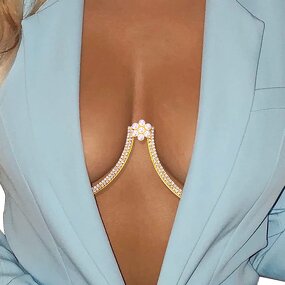 Bikini Body Chain Manufacturer - OEM/ODM Custom Lisa Sexy Rhinestone Bra