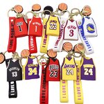Basketball Jersey Keychain Manufacturer - OEM/ODM Custom 10 Styles Rubber 3D