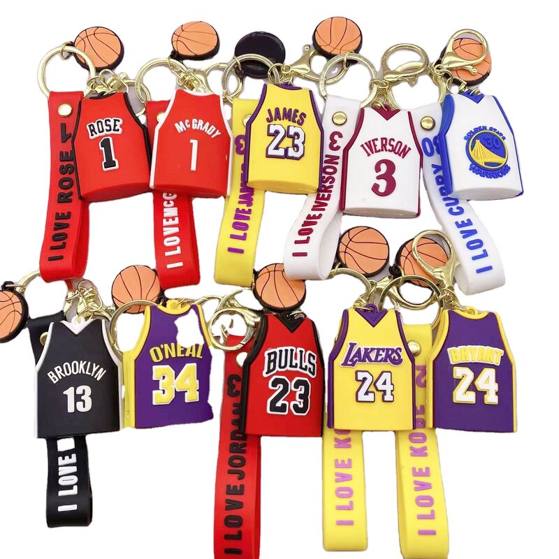 Basketball Jersey Keychain Manufacturer - OEM/ODM Custom 10 Styles Rubber 3D