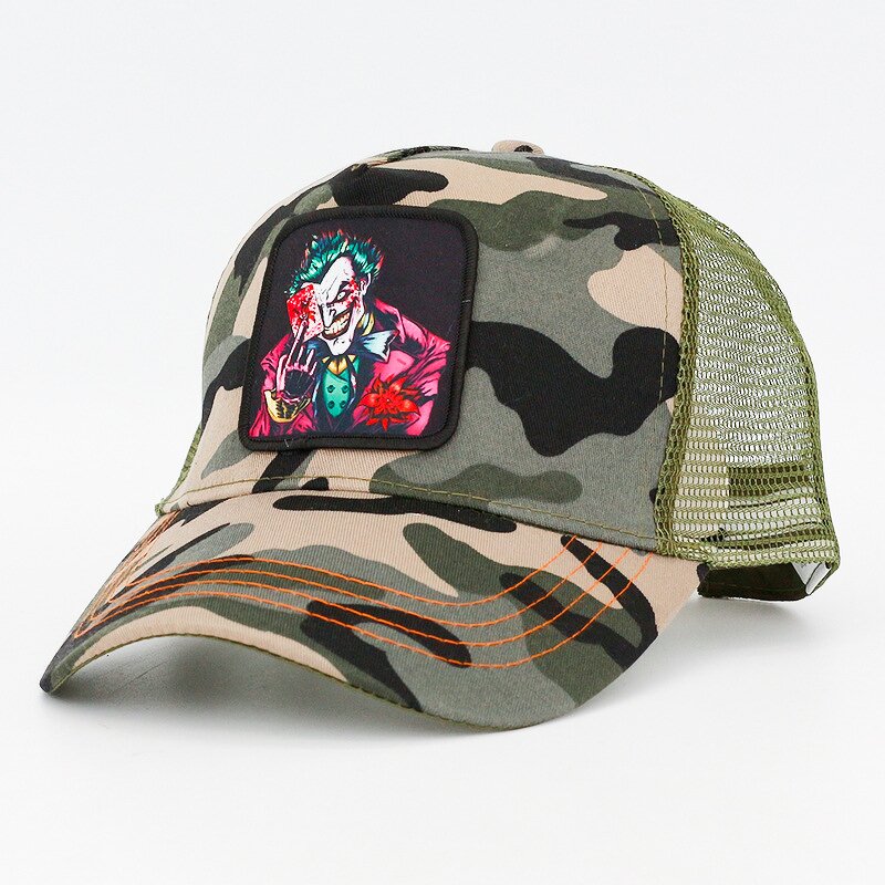 Joker Print Cap Manufacturer - OEM/ODM Custom 19 Styles Mesh Baseball Sunscreen