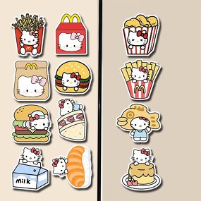 Hello Kitty Magnet Manufacturer - OEM/ODM Custom Food Series Fridge Sticker